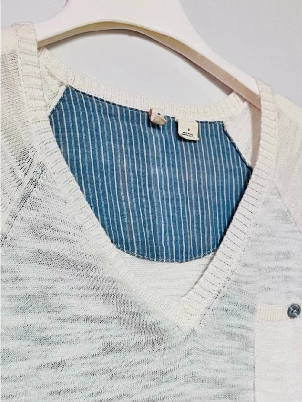 Anthropologie Moth Twofer Knit Top Plaid Layer BTS Collegiate Academia Preppy S